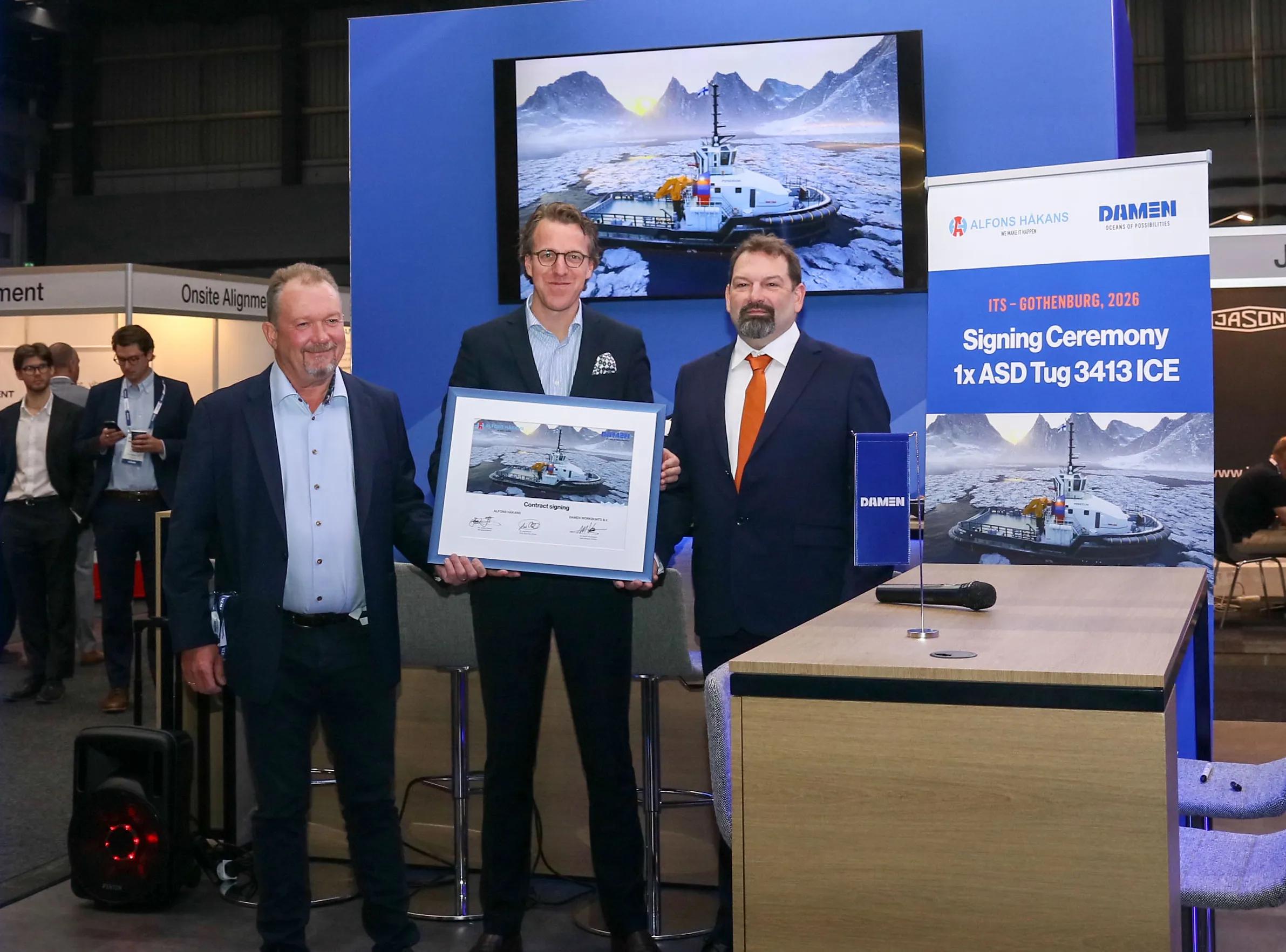 Damen signs with Alfons Håkans for ASD Tug 3413 ICE 1