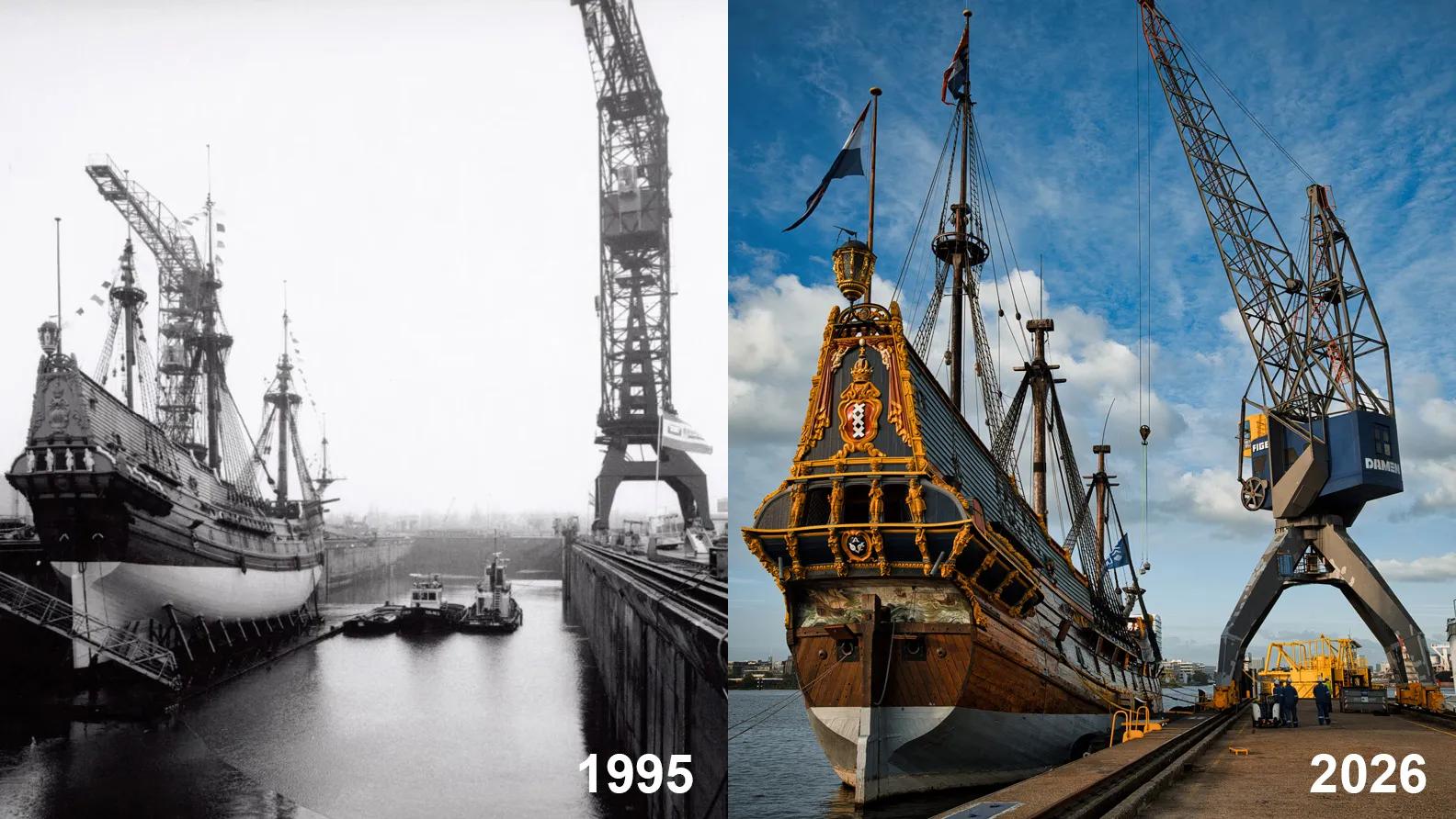 Batavia at Damen Shiprepair Amsterdam for historic preservation 2