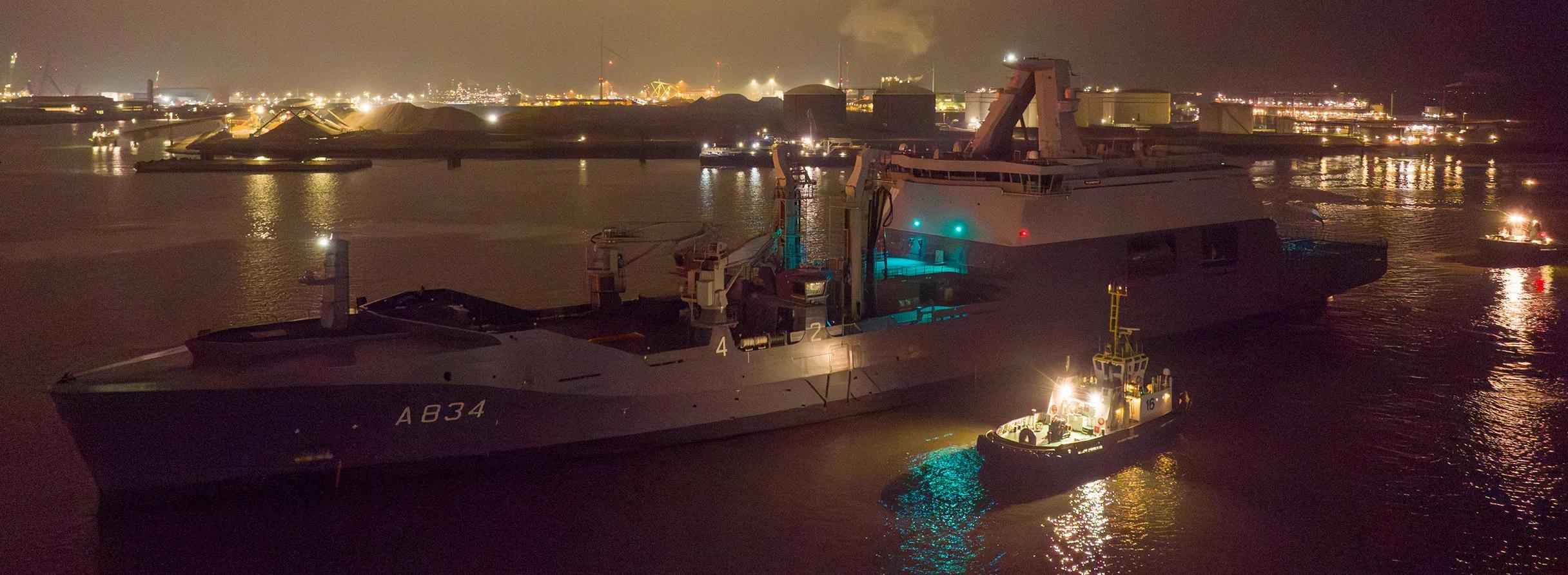 New Combat Support Ship for the Royal Netherlands Navy arrives at Damen Naval shipyard header