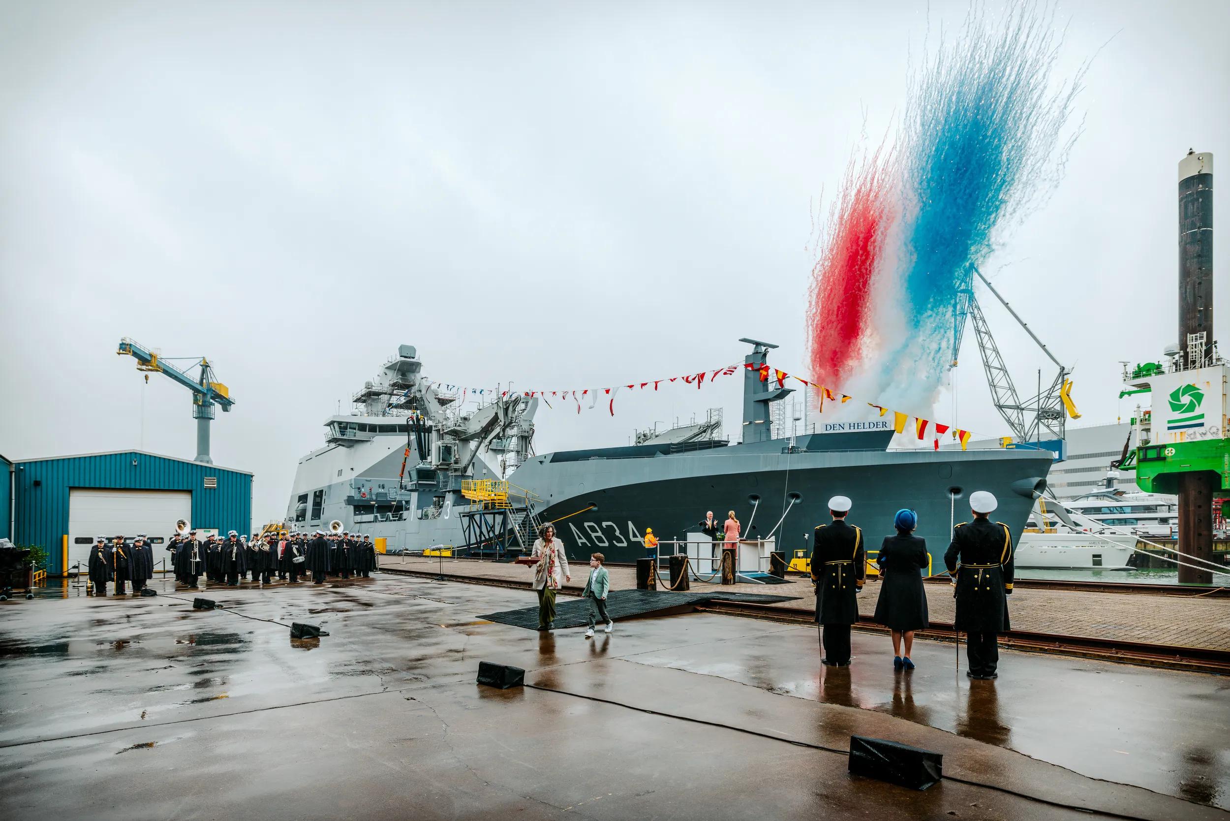 Princess Amalia christens Damen Naval's new CSS Den Helder teaser