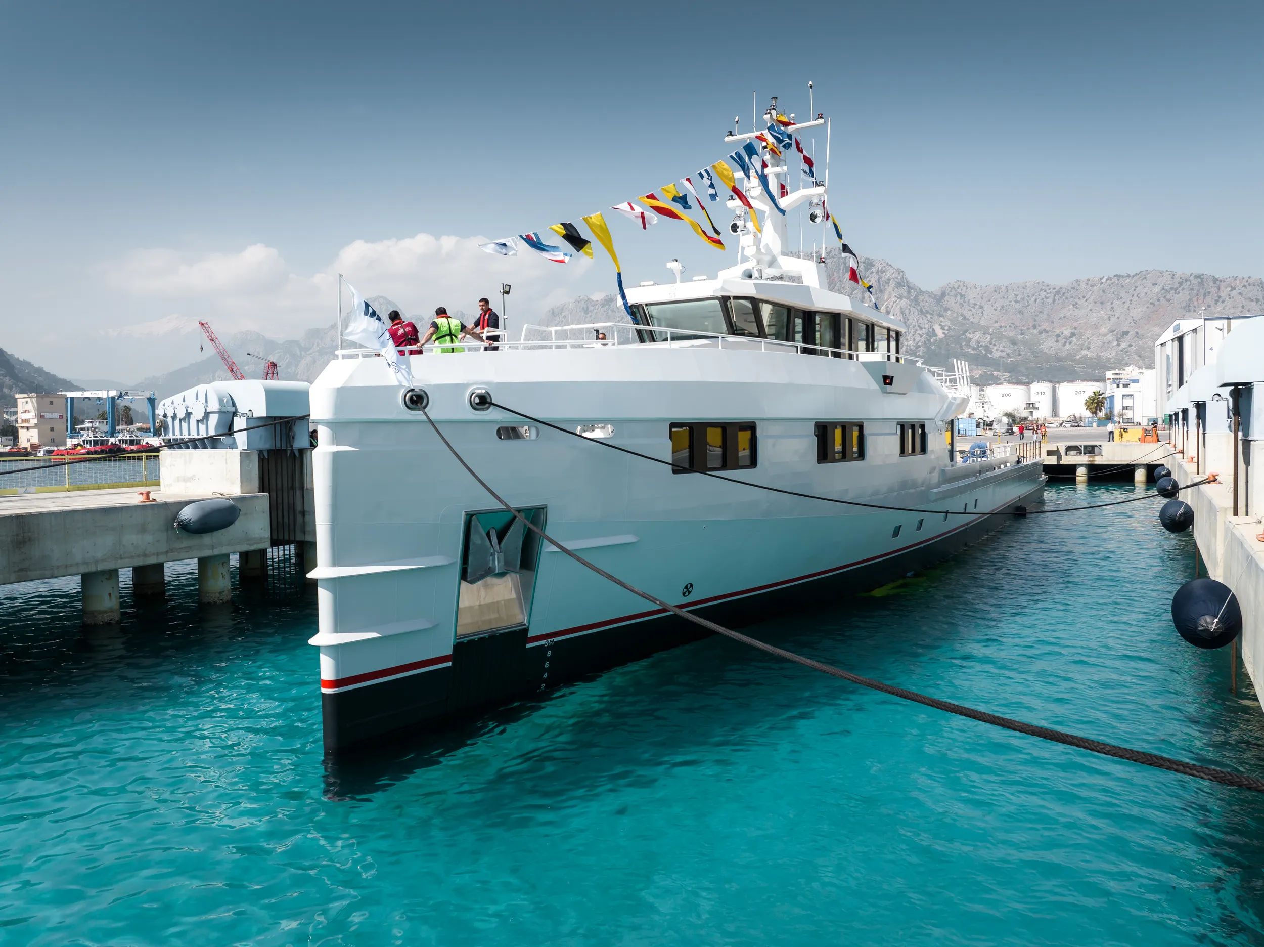 Yacht Support 53 at the Damen Yachting Antalya Shipyard