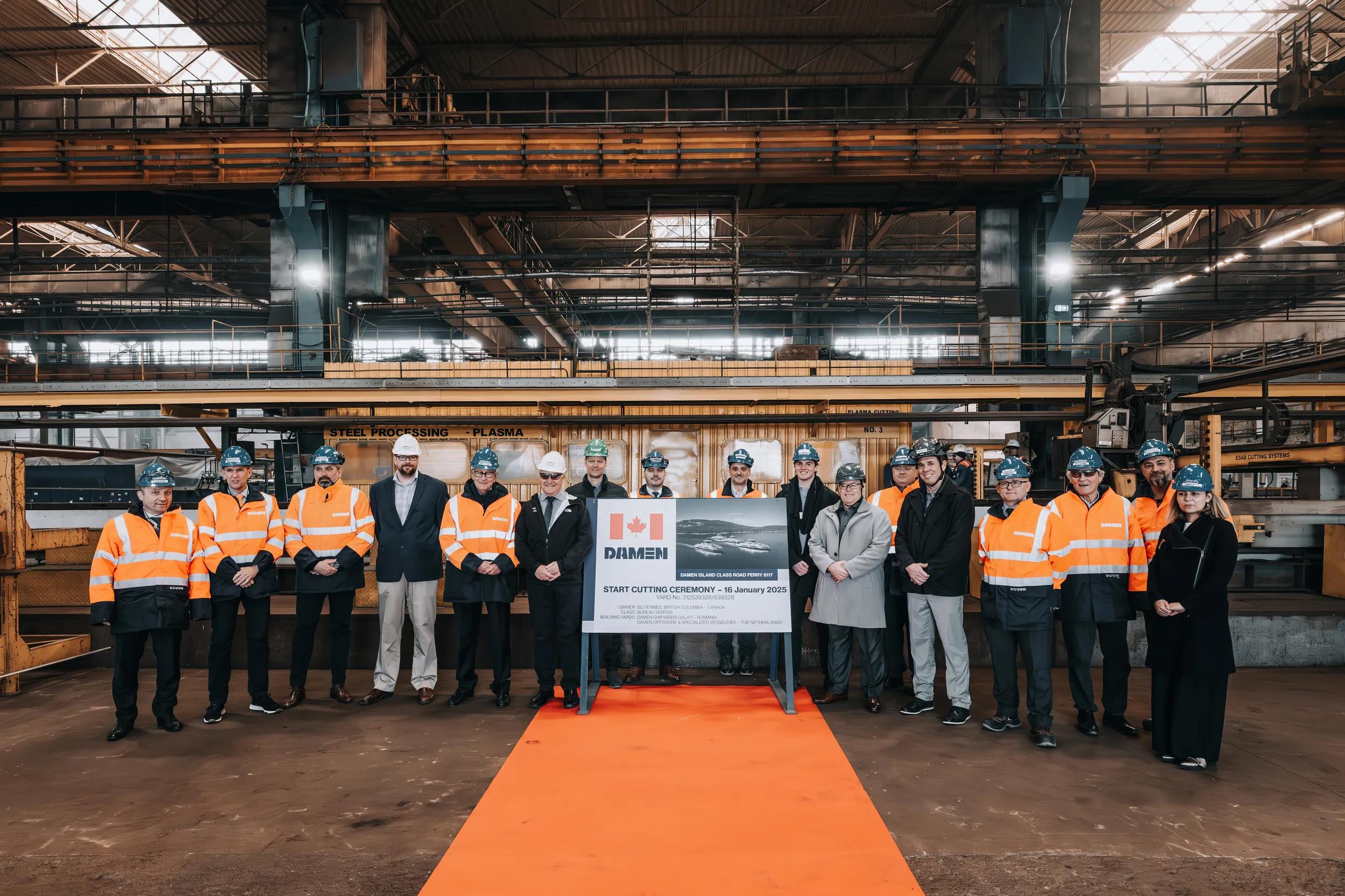 Damen cuts steel on latest Island Class vessel for BC Ferries