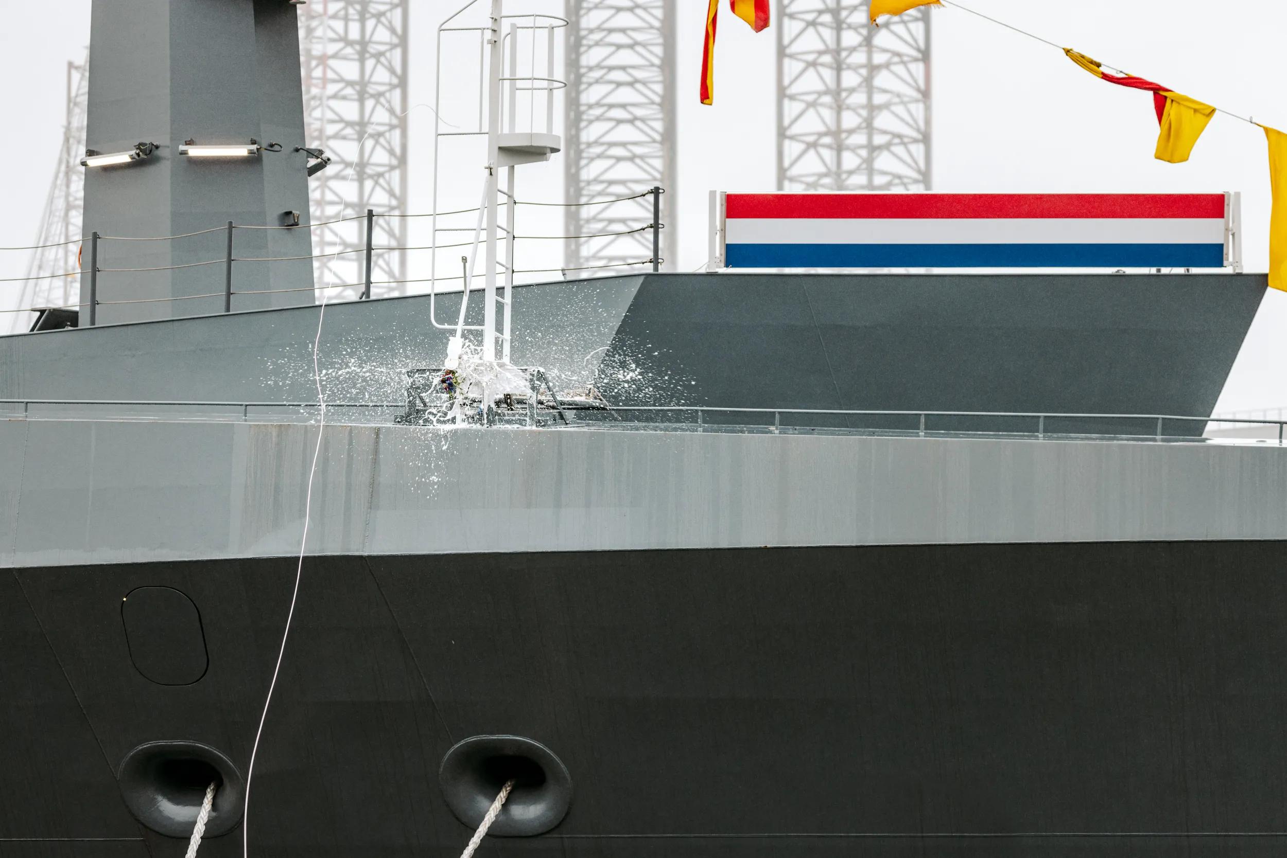 Princess Amalia christens Damen Naval's new CSS Den Helder 3