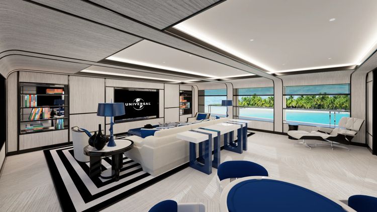 Saloon Amels 60 yacht interior design by Laura Sessa