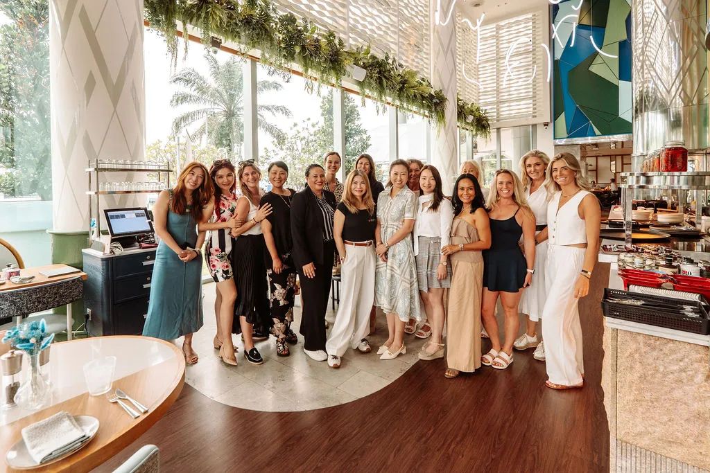 All the womens at the Women in Yachting event in Singapore