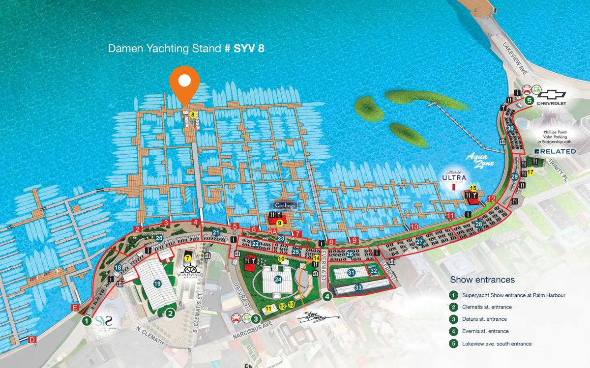 Palm Beach International Boat Show map