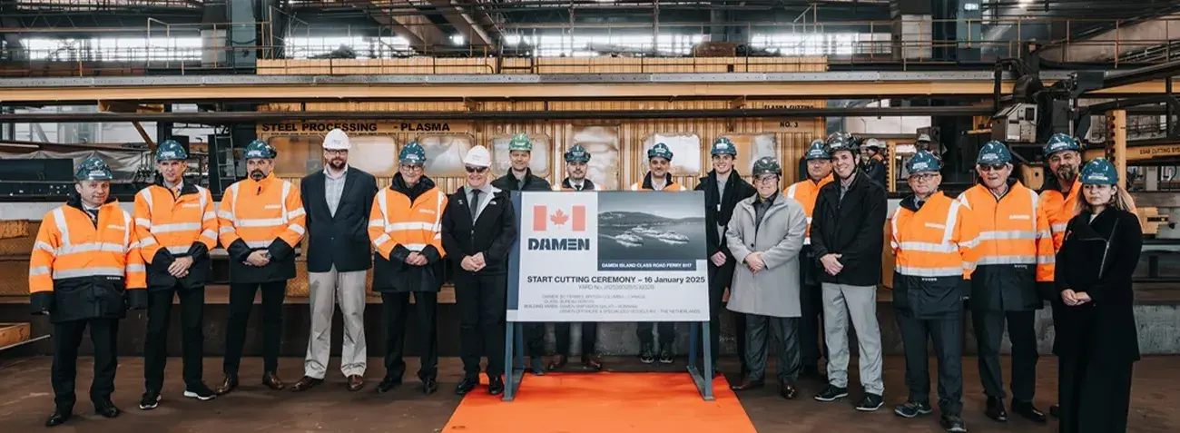 Damen cuts steel on latest Island Class vessel for BC Ferries top
