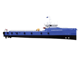 This vessel with 240 m² deck area is well equipped for fast, safe and comfortable transfer of crew and cargo.