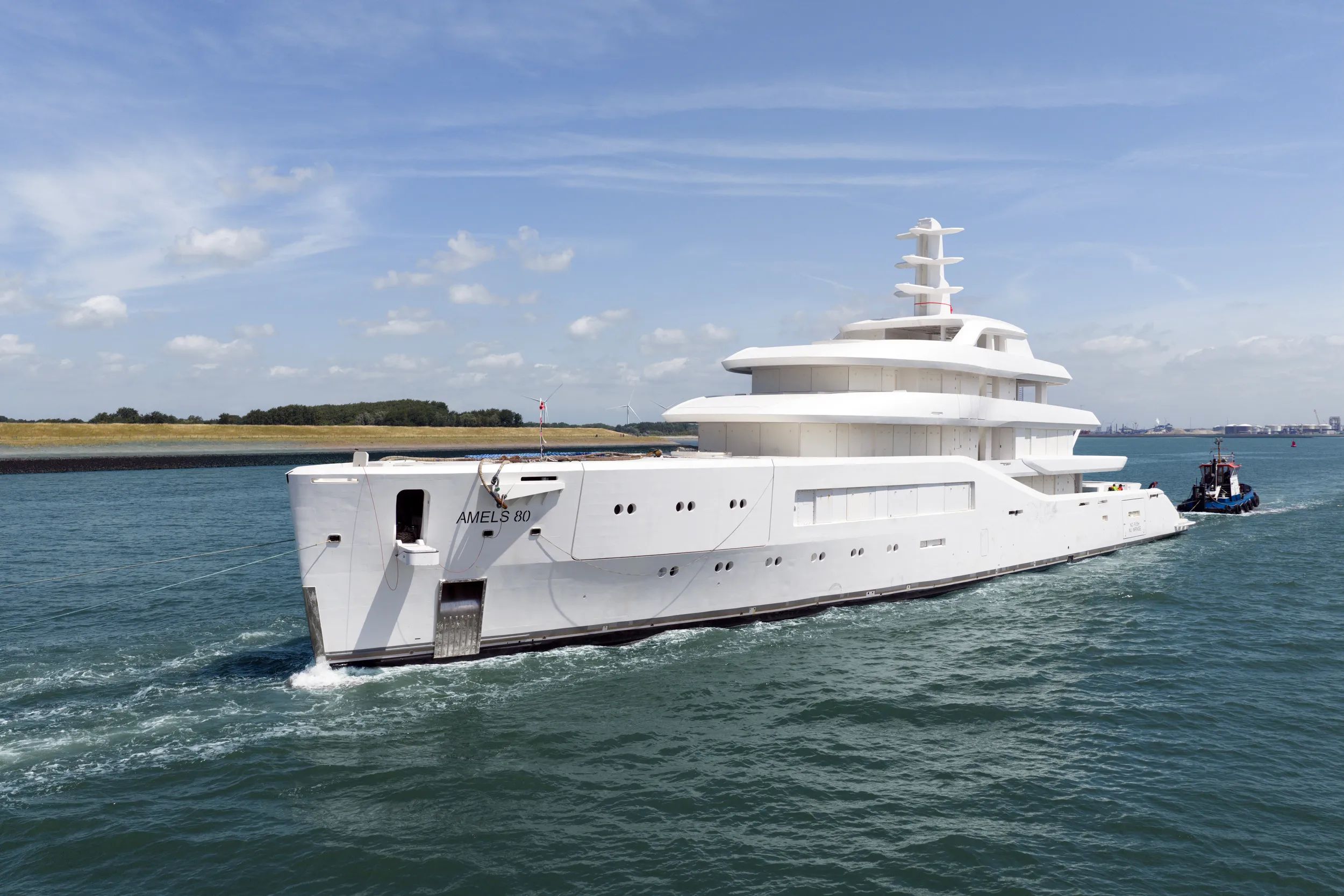 Latest Amels 80 arrives at shipyard in Vlissingen