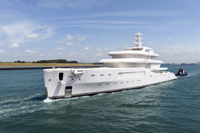 Latest Amels 80 arrives at shipyard in Vlissingen