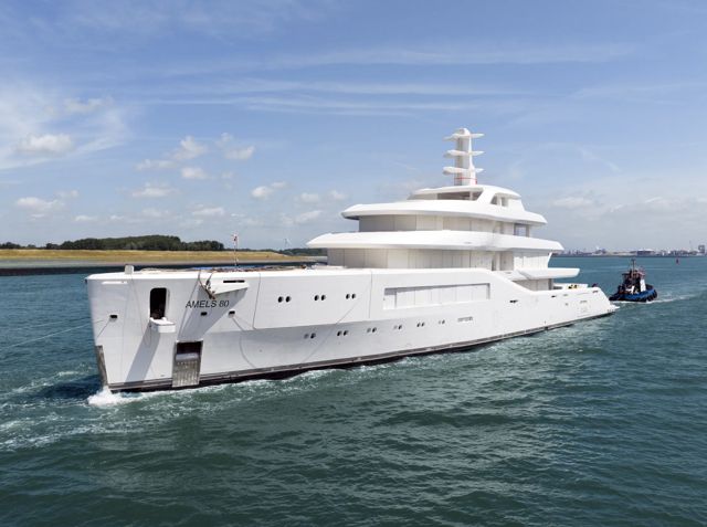 Latest Amels 80 arrives at shipyard in Vlissingen