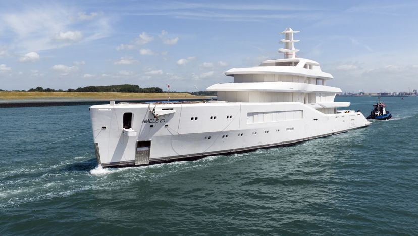 Latest Amels 80 arrives at shipyard in Vlissingen