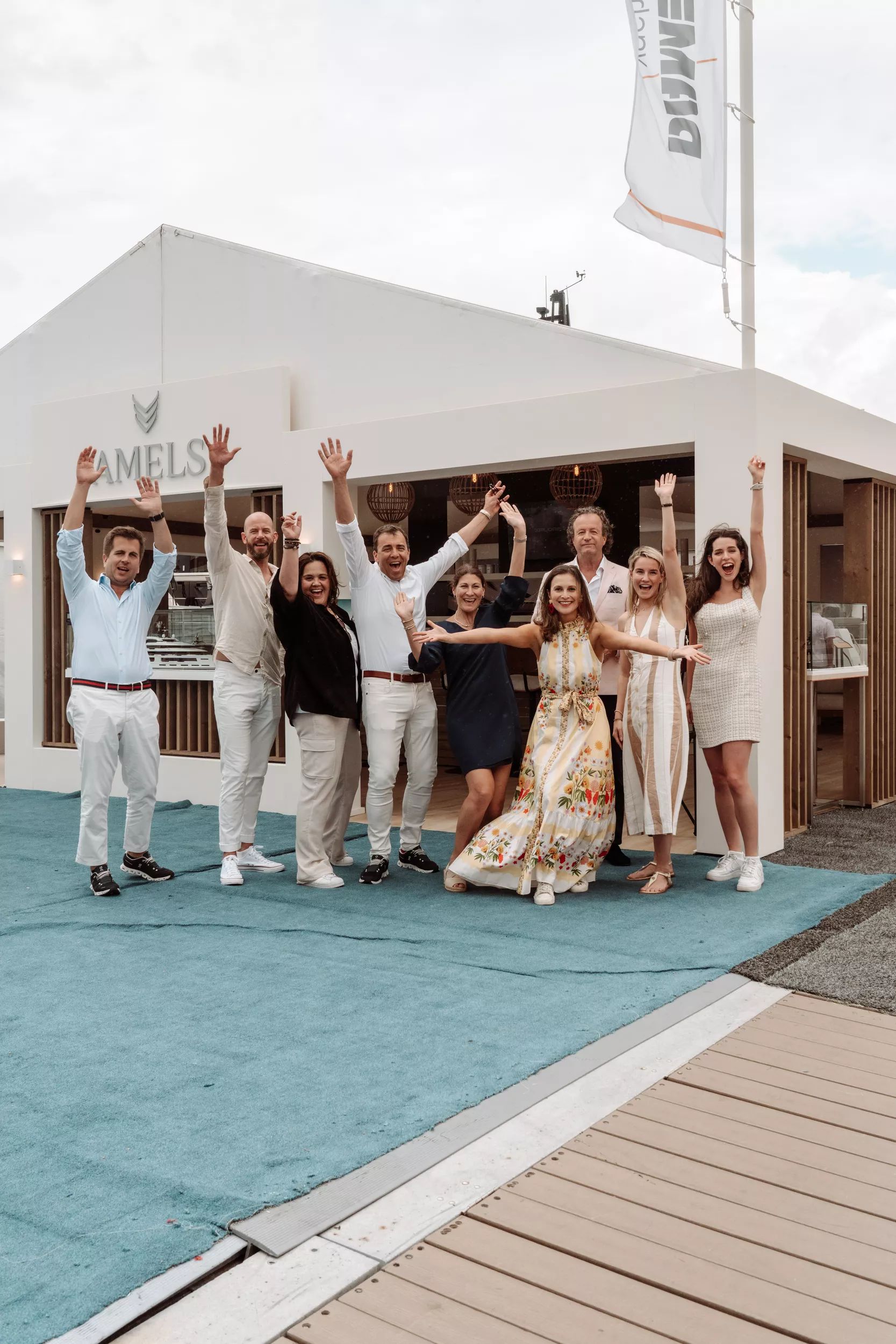 The team on the Palm Beach International Boat show in front of the stand
