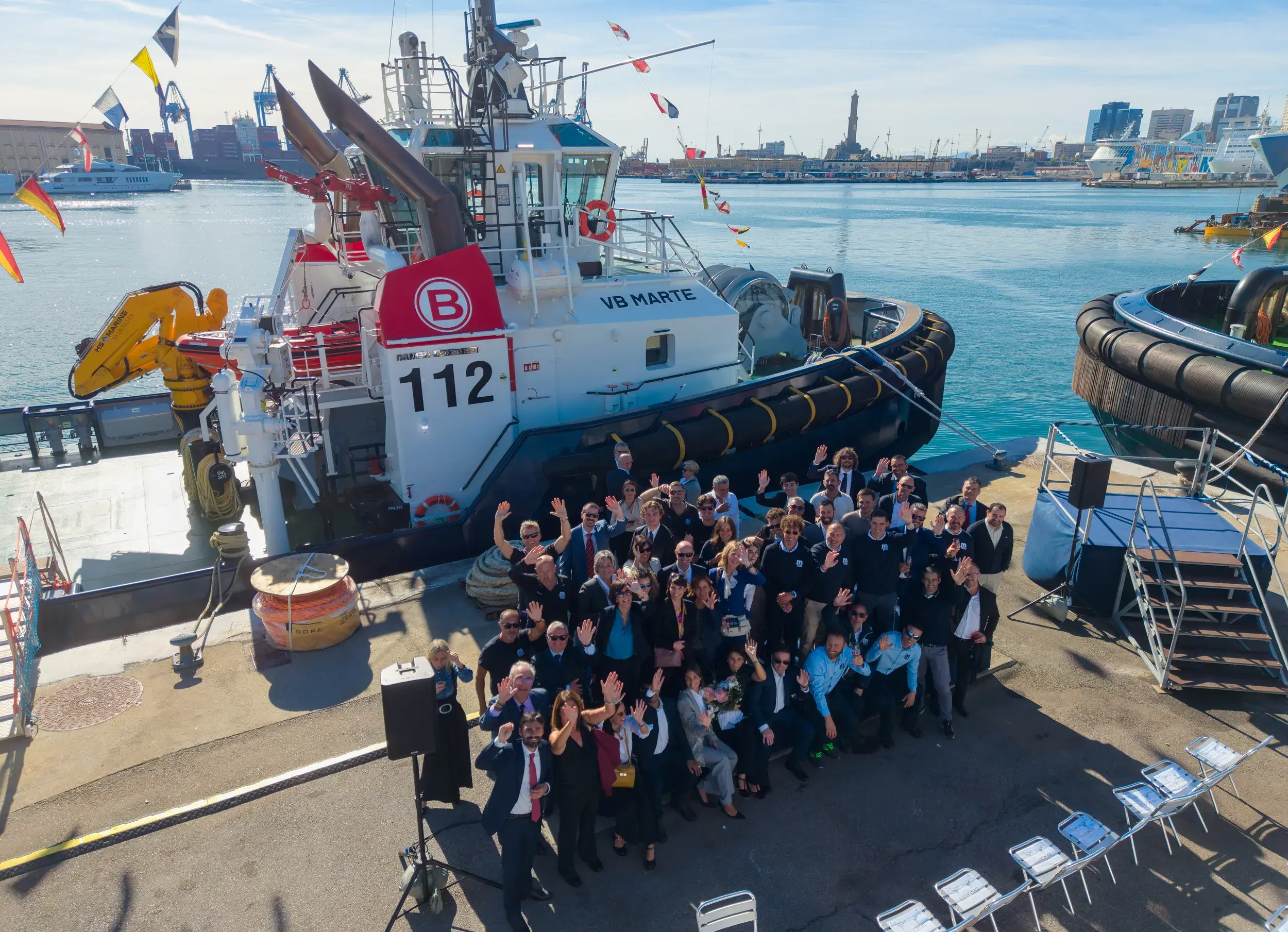 Boluda Towage christens Damen ASD Tug 2813 VB Marte in Genoa teaser