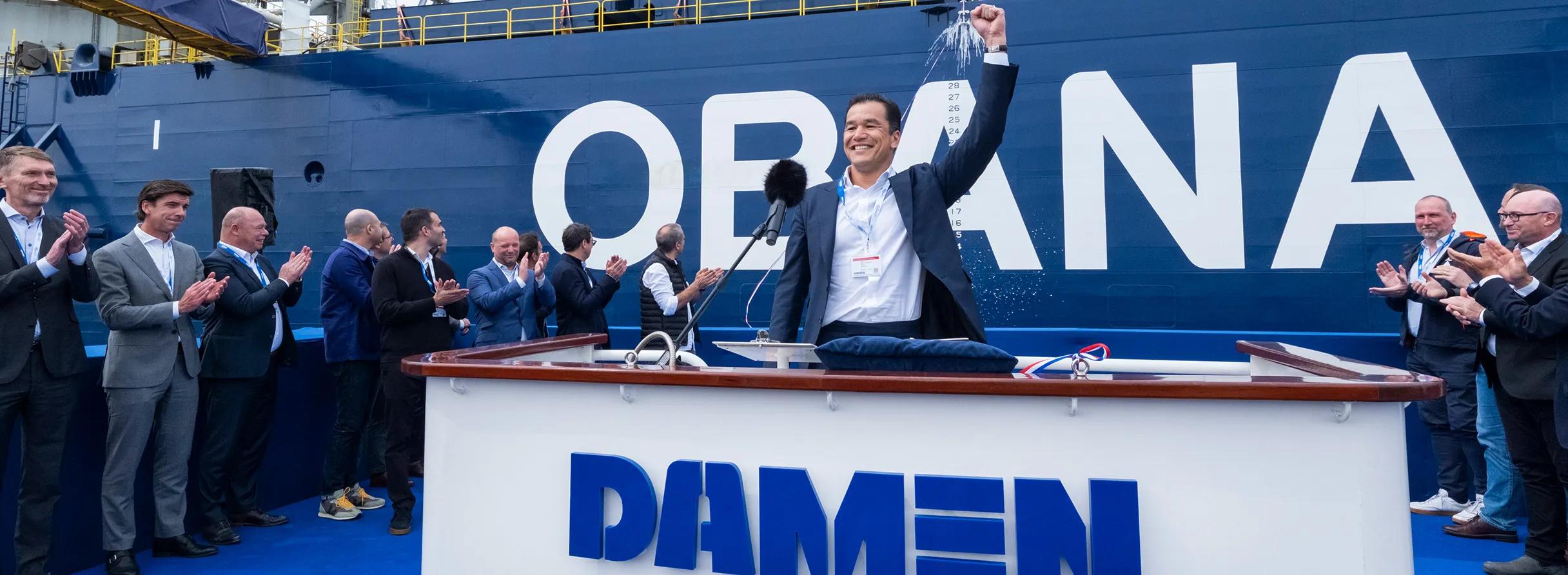 Damen Shiprepair Rotterdam hosts ceremony for Petrodec Obana platform top