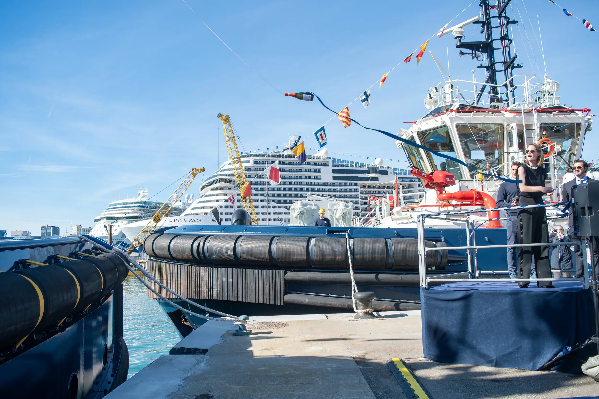 Boluda Towage christens Damen ASD Tug 2813 VB Marte in Genoa 3