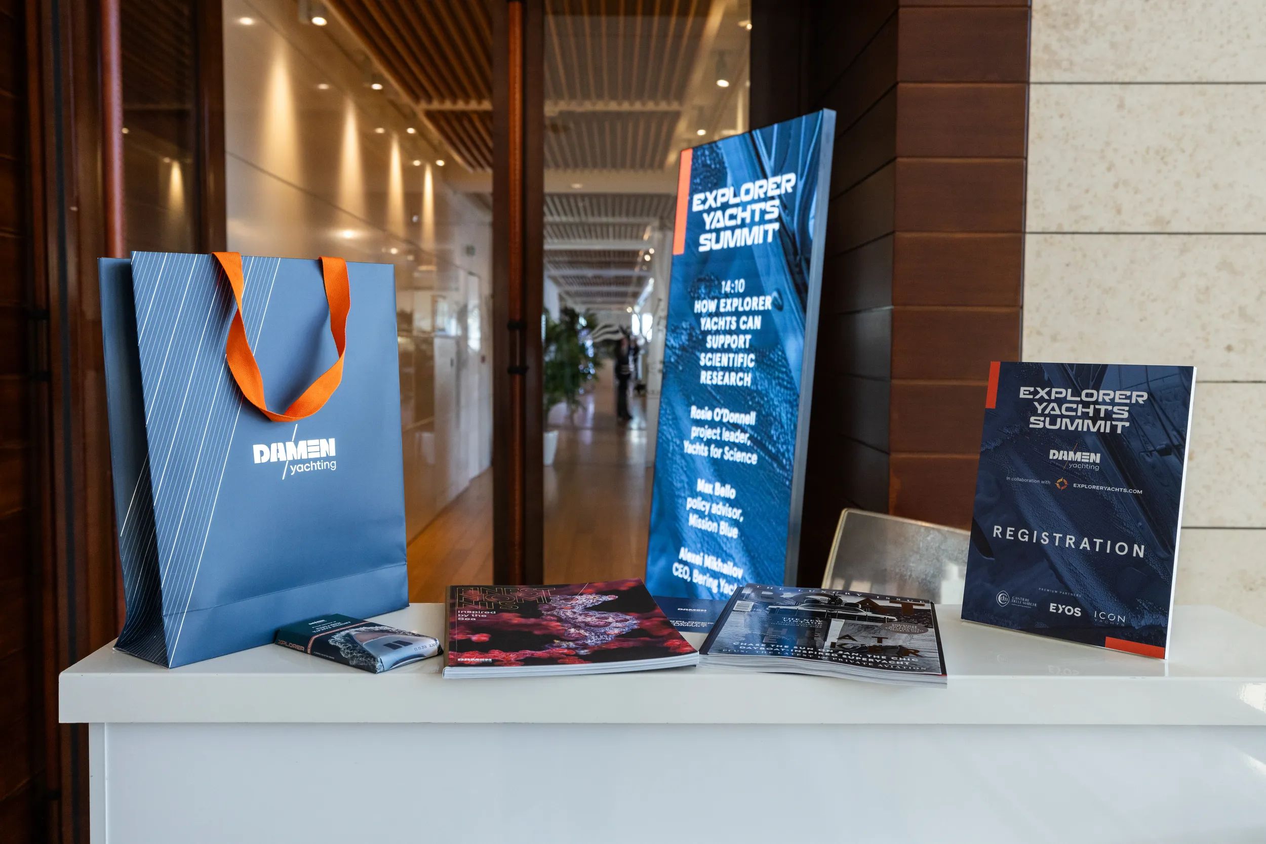 Registration desk on the Explorer Yachts Summit 2024