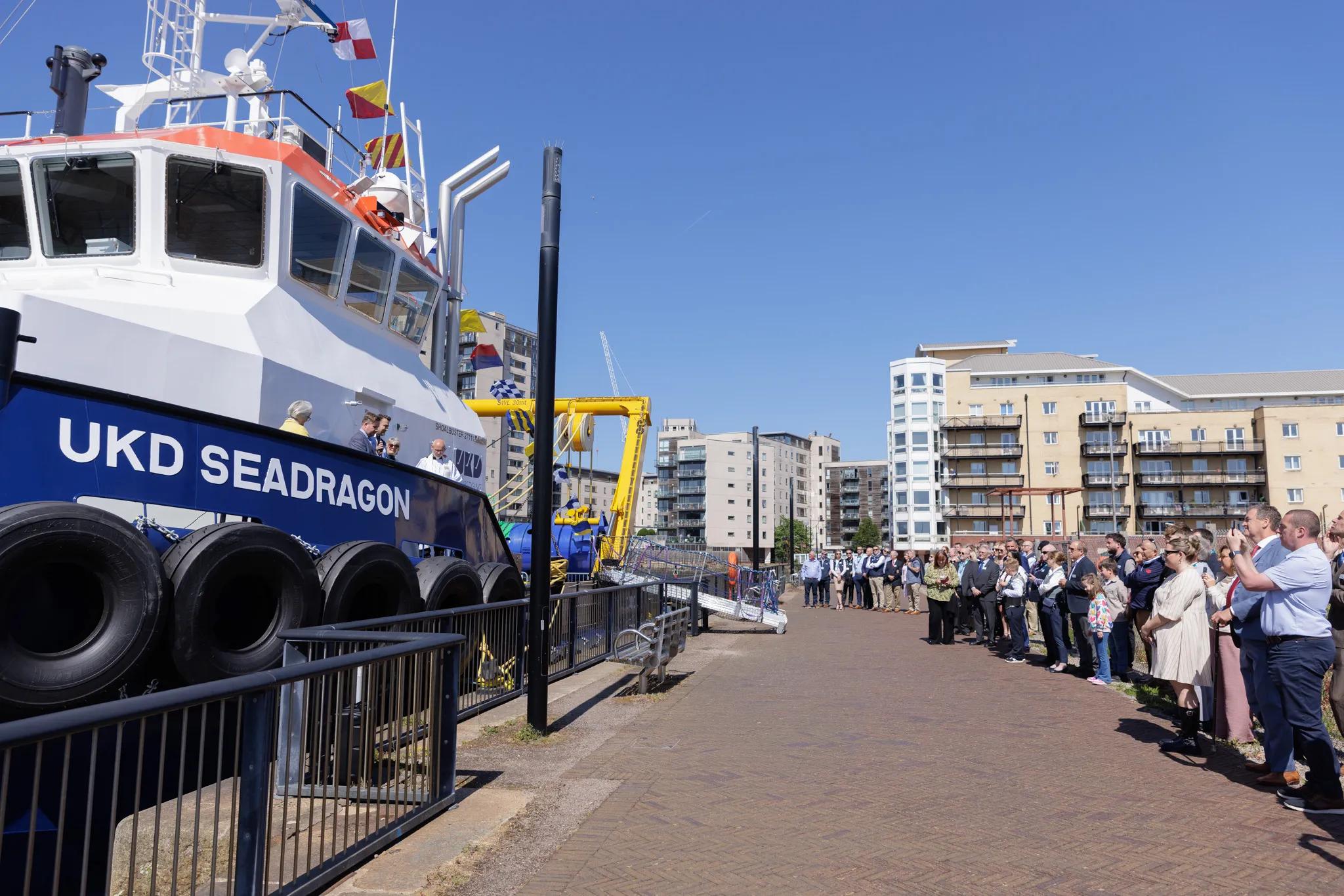 Christening ceremony of Shoalbuster 2711 UKD Seadragon