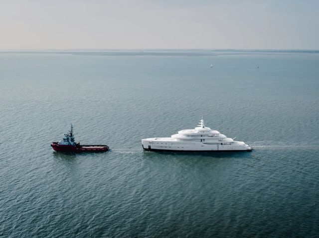 Latest Amels 80 arrives in Vlissingen for outfitting